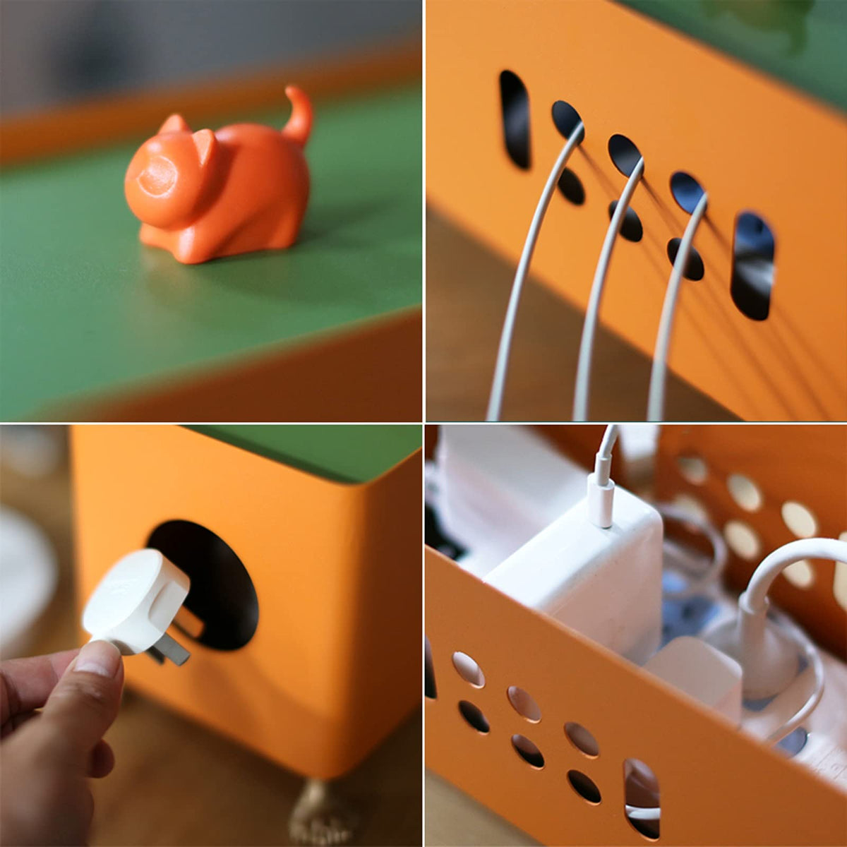 Metal Cable Management Box with Decorative Cover