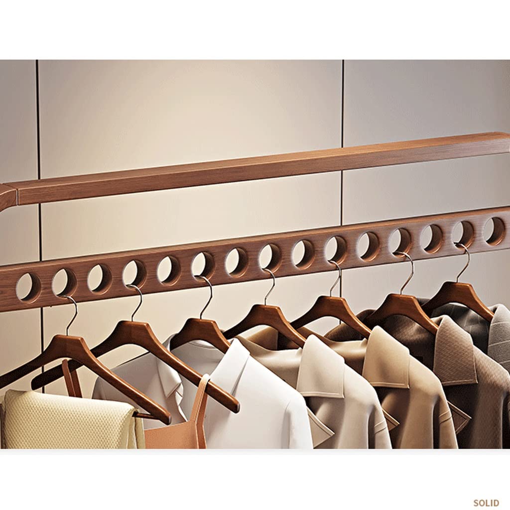 Freestanding Coat Rack with Double Storage Shelves