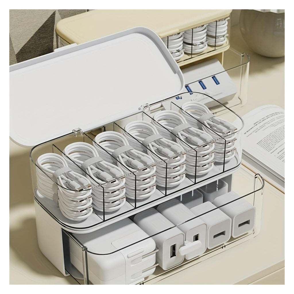 Transparent Cable & Charger Organizer Box