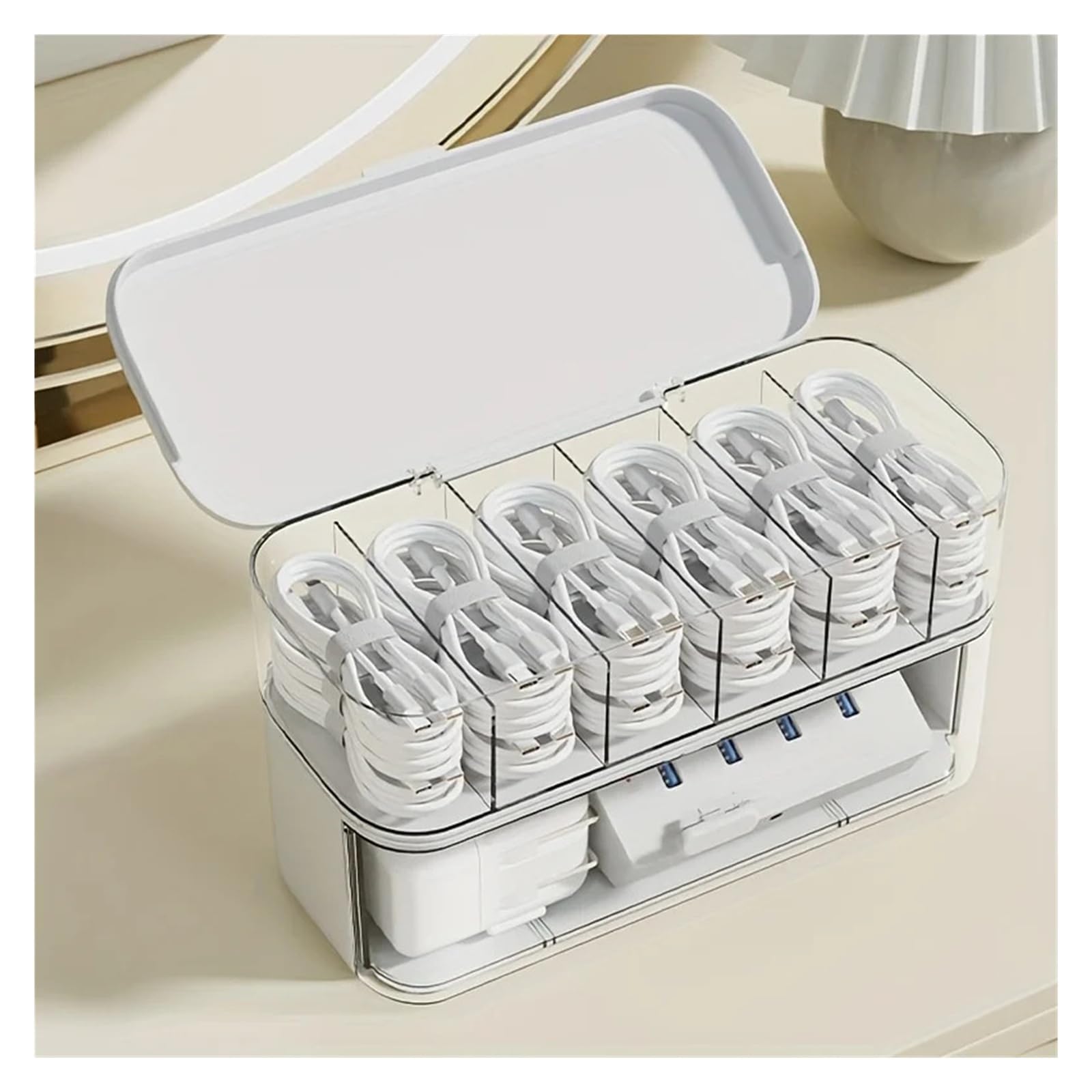 Transparent Cable & Charger Organizer Box