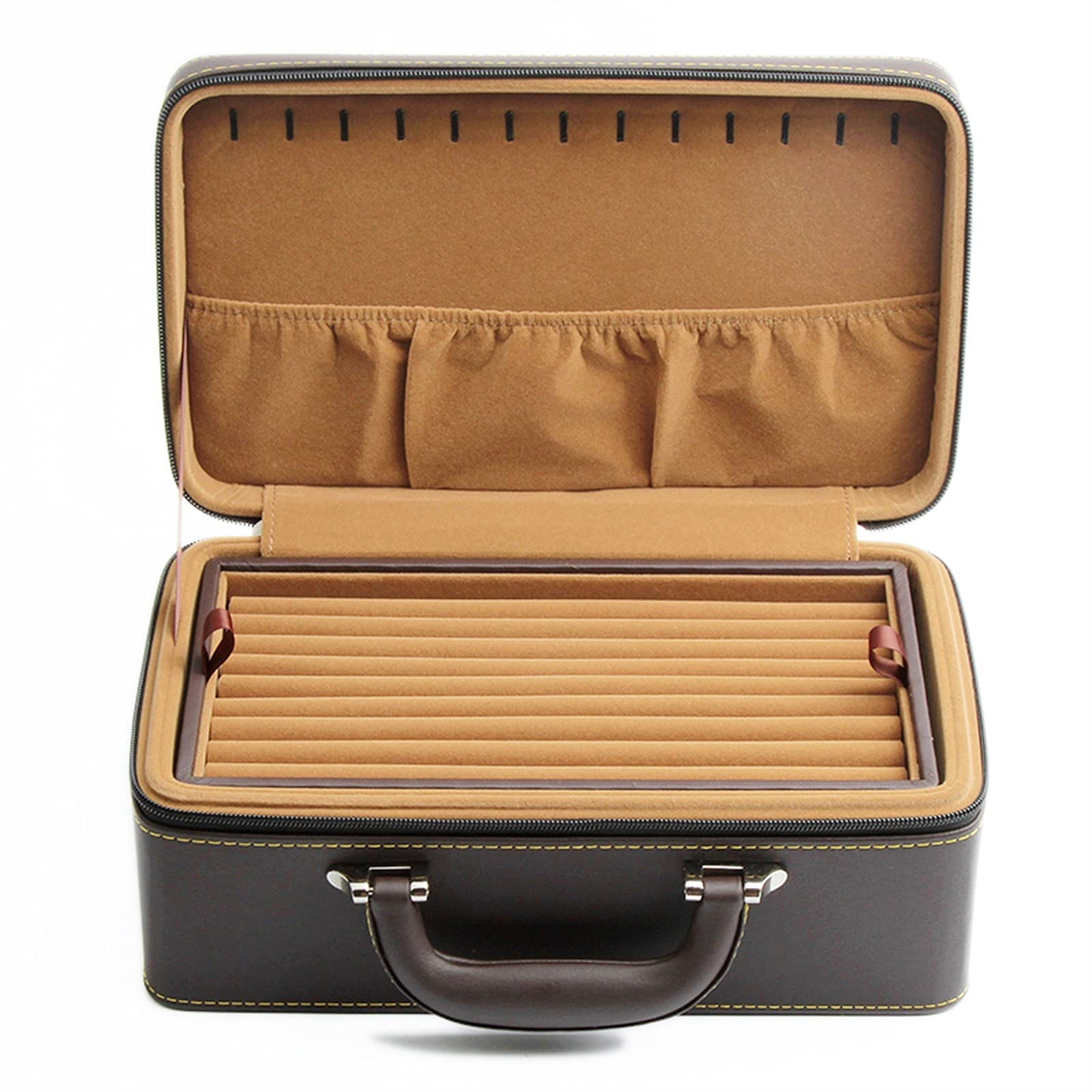 Large-Capacity Leather Jewelry Organizer Box