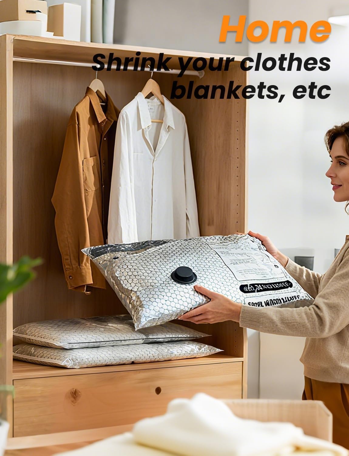 Space Saver Bags for Clothing and Closet Storage