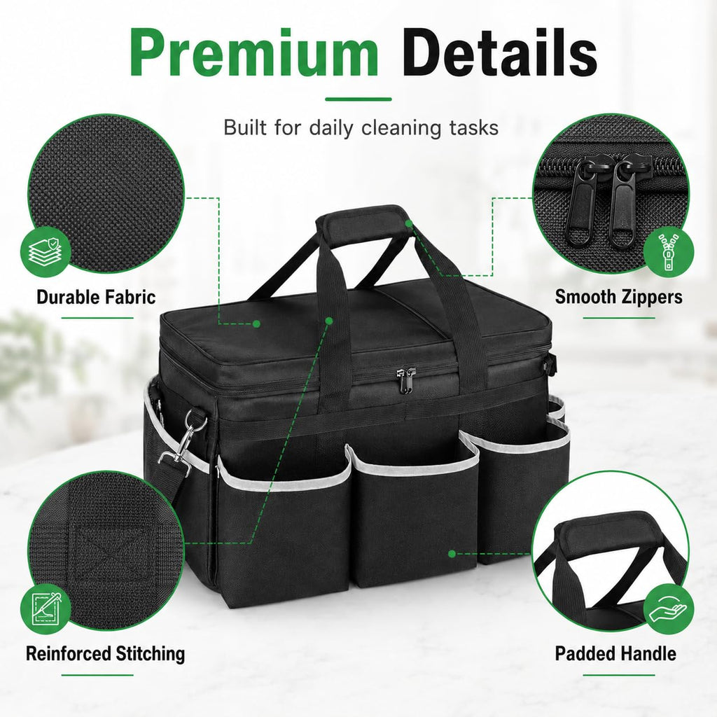 Large Cleaning Supply Organizer Bag with Shoulder Strap