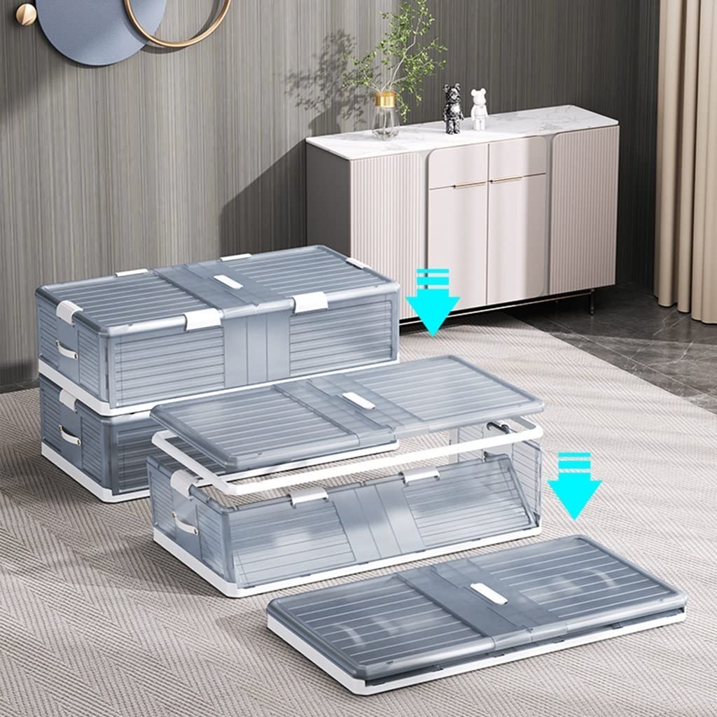 Clear Underbed Storage Bin with Lids & Wheels