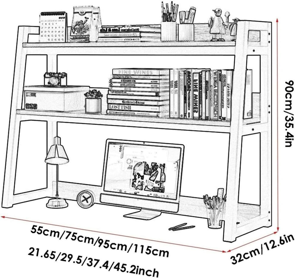 2-Tier Adjustable Desktop Bookshelf Organizer