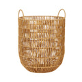 Rattan-Style Round Laundry Hamper with Handles