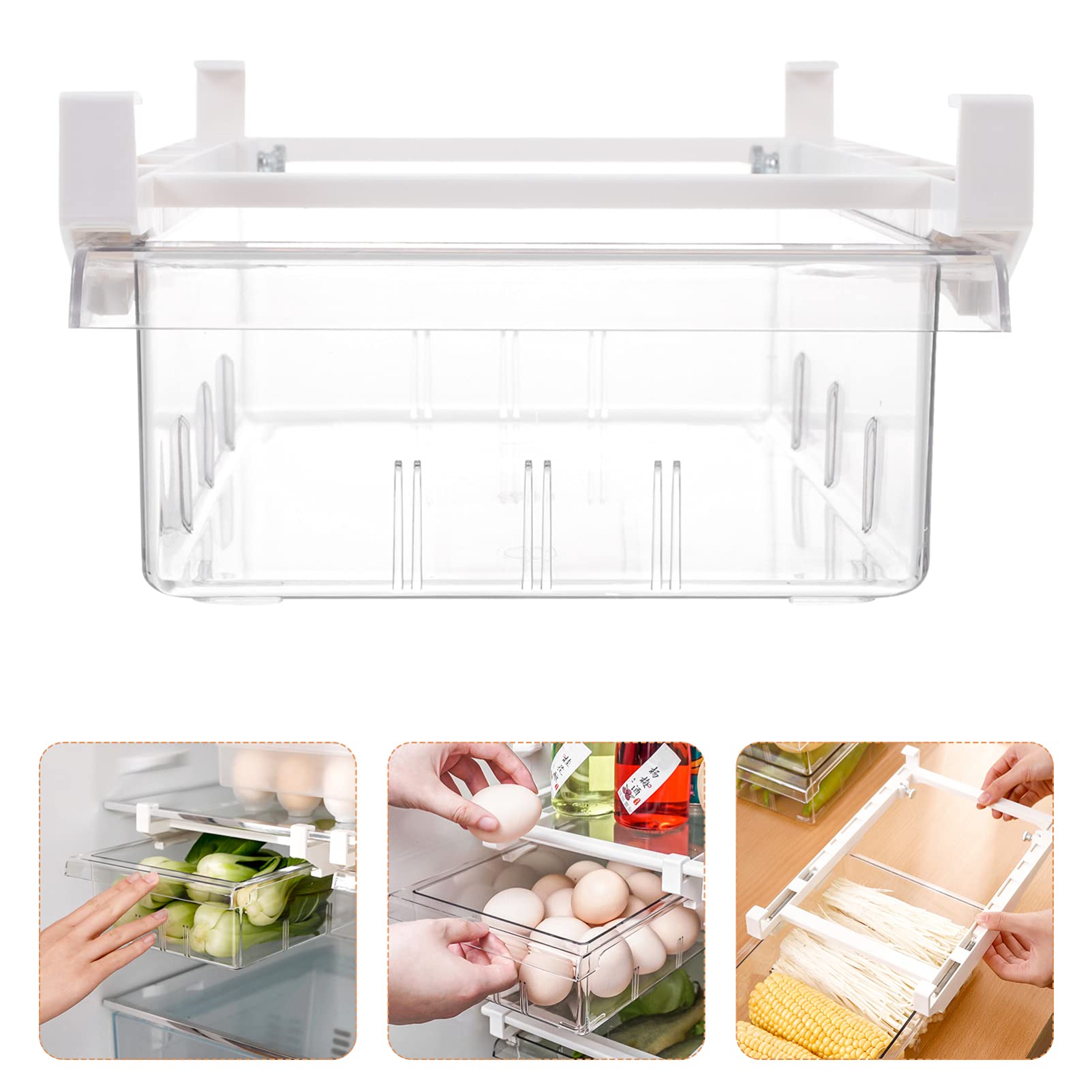 Clear Stackable Refrigerator Storage Bin