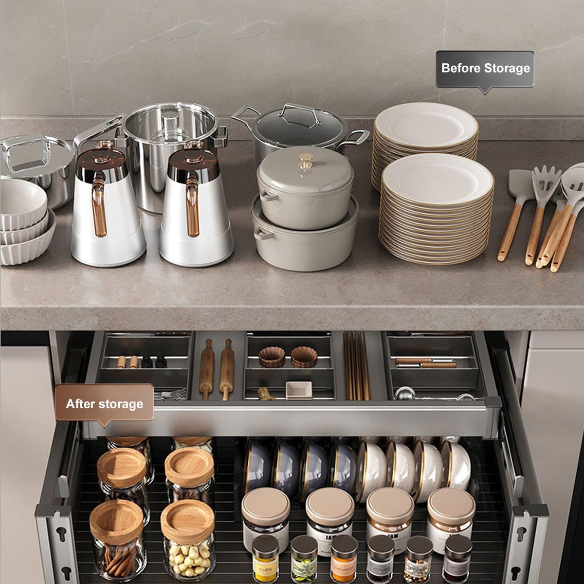 Blind Corner Pull-Out Cabinet Organizer