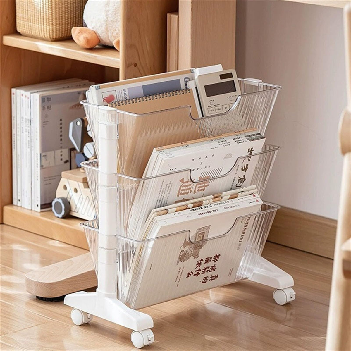 UYCVT Filing Cabinet for Home Office Removable Bookshelf, Transparent Document Storage Box, Data Storage Box File Cabinet