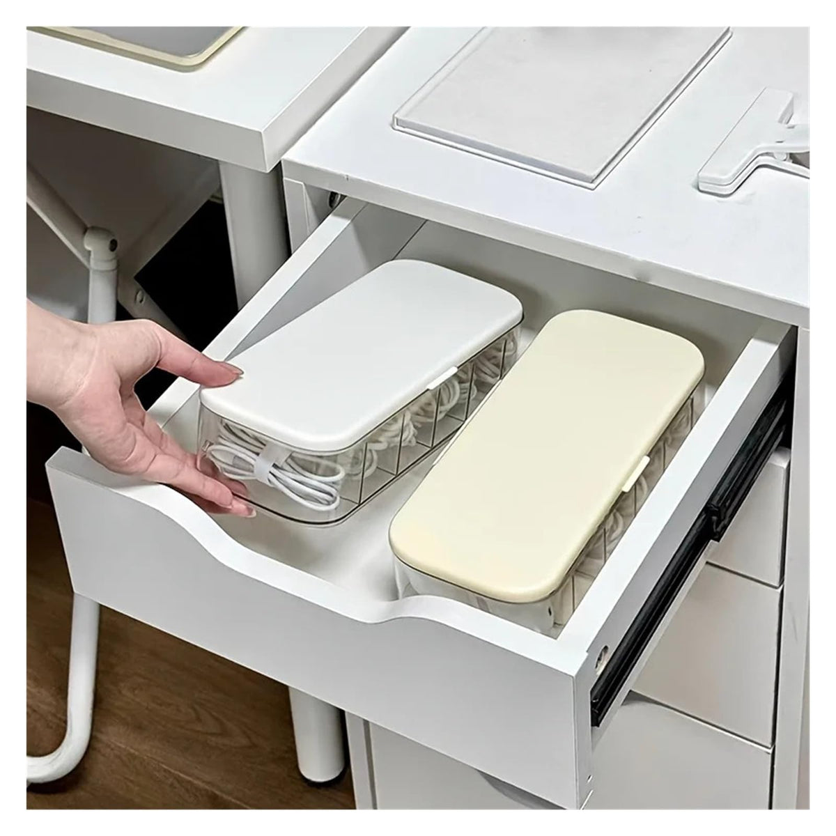 Transparent Cable & Charger Organizer Box