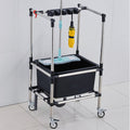 Rolling Broom & Mop Organizer with Hooks