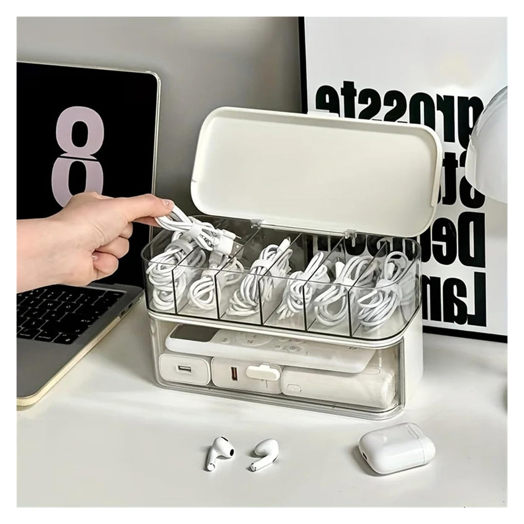 Transparent Cable & Charger Organizer Box