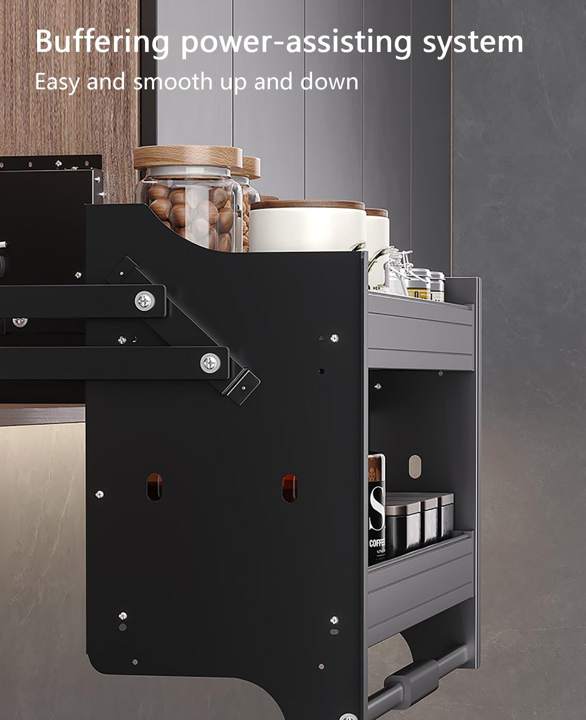 Adjustable 2-Tier Pull-Out Spice Rack Organizer