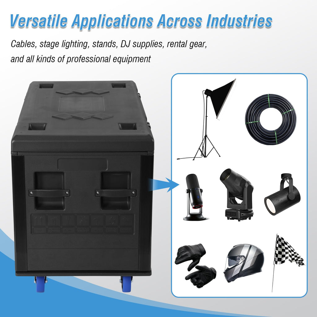 Stackable Cable Storage Case with Locking Wheels