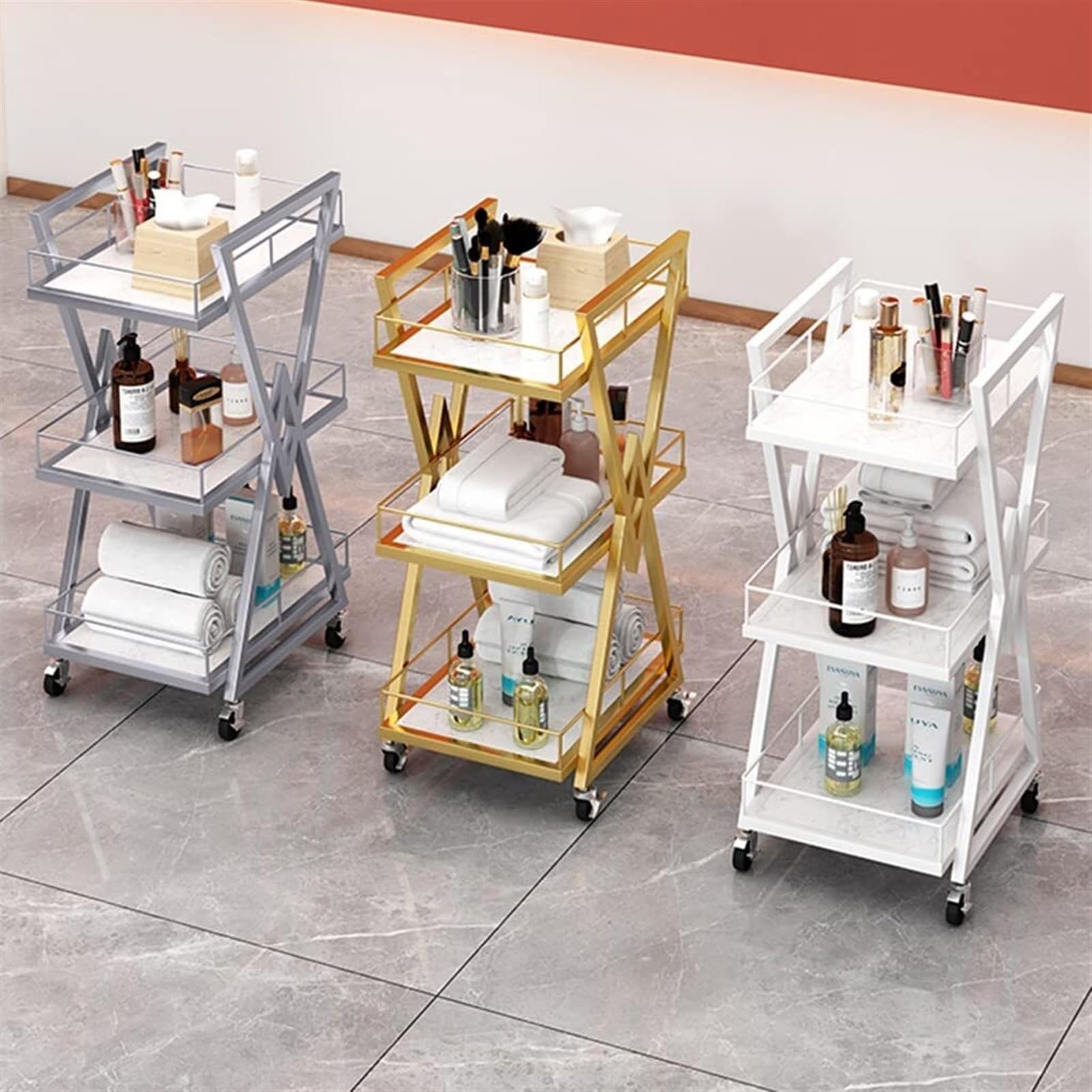 Heavy-Duty Metal Rolling Utility Cart