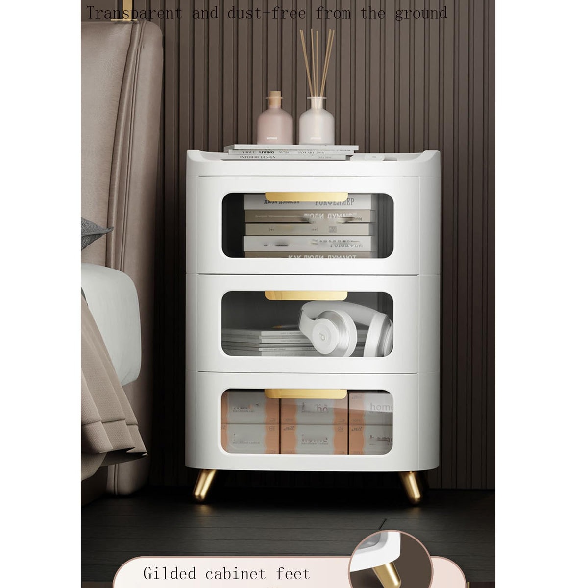Stackable 2-Drawer Storage Cabinet