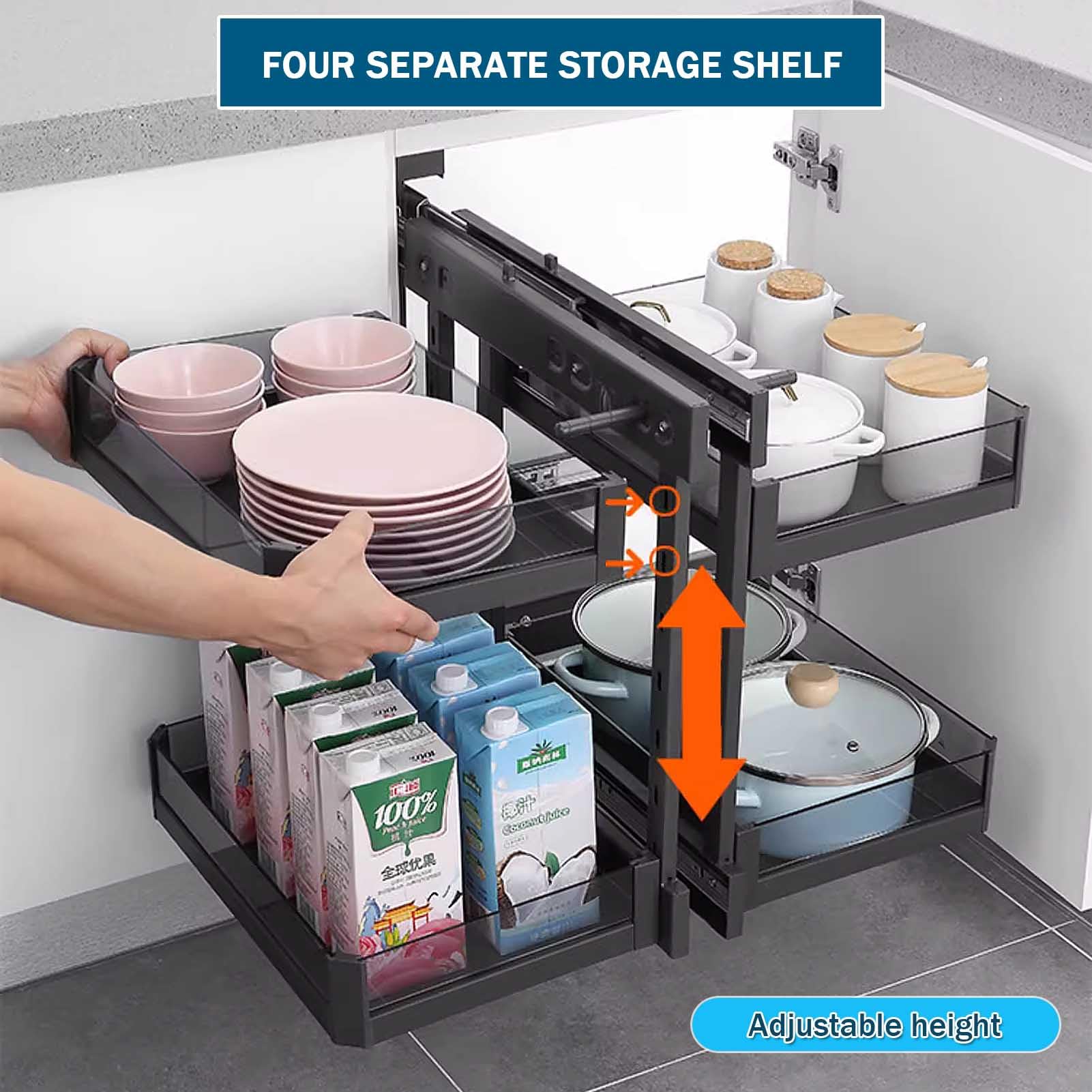 Adjustable Pull-Out Cabinet Organizer