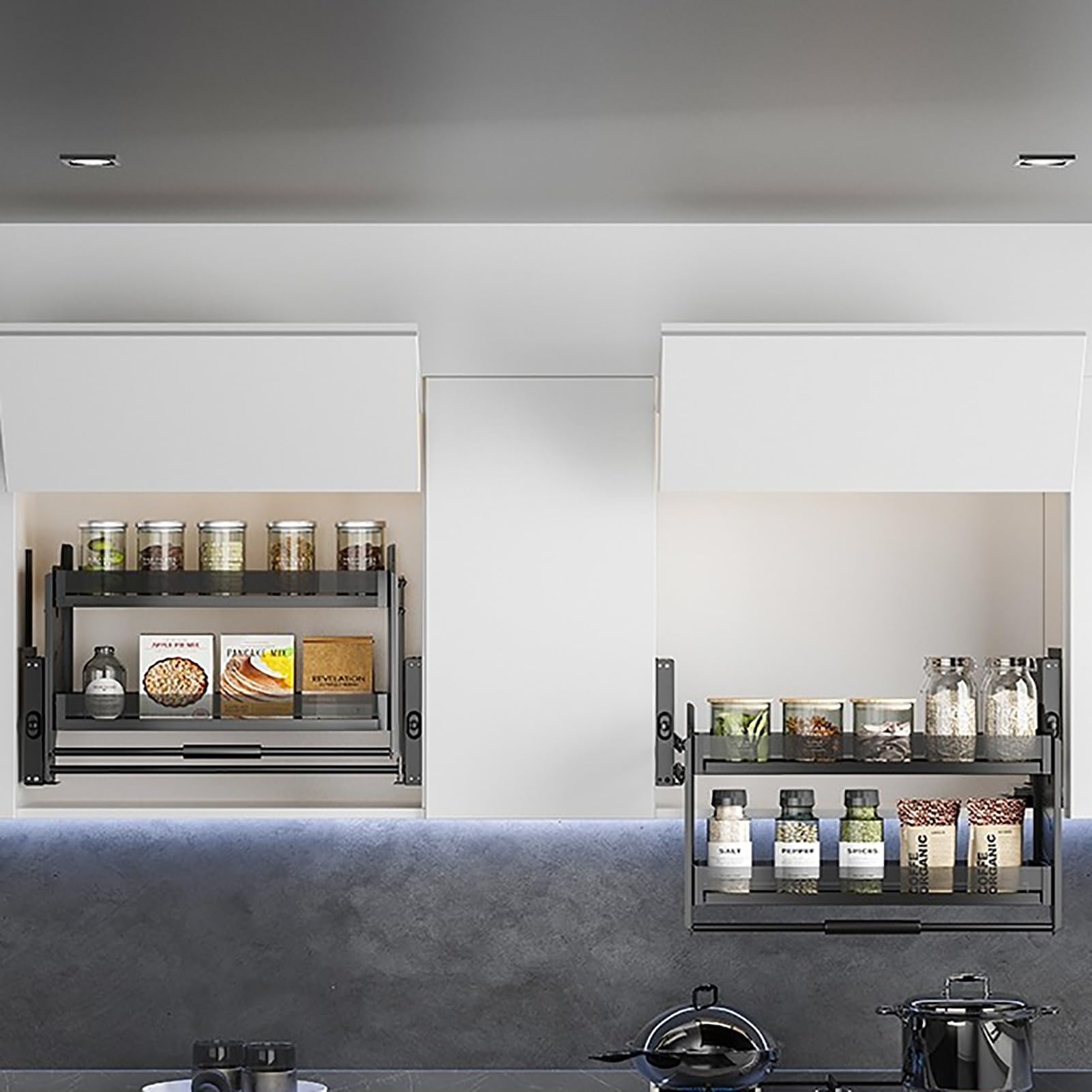 2-Tier Pull-Down Cabinet Spice Rack