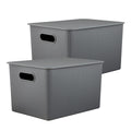 2-Pack 22L Stackable Storage Bins with Lids