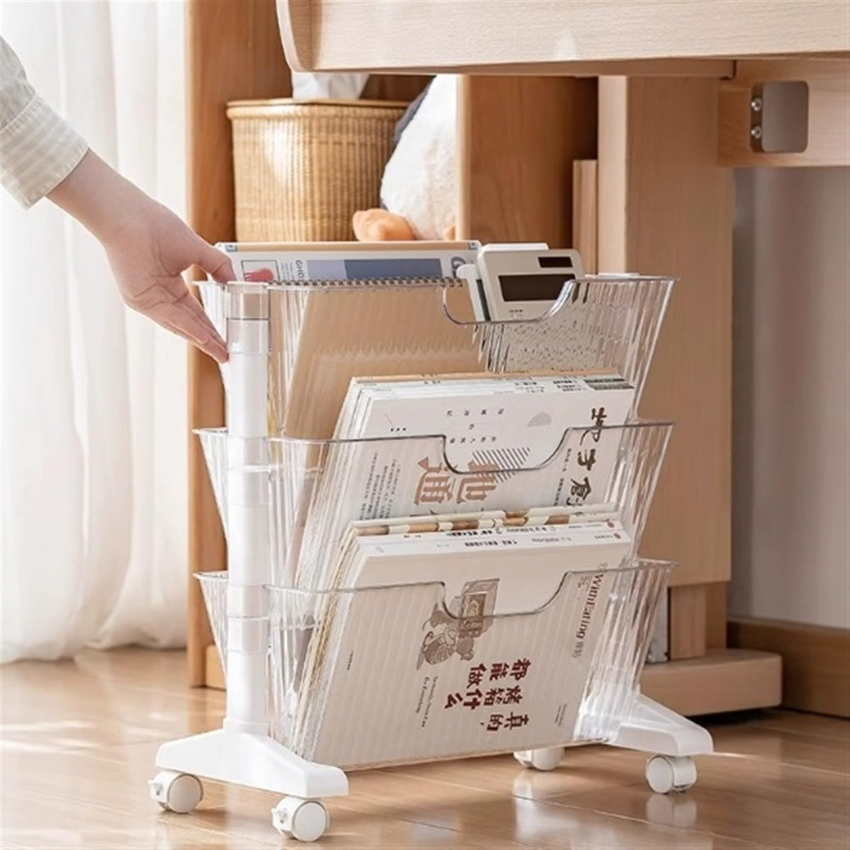 UYCVT Filing Cabinet for Home Office Removable Bookshelf, Transparent Document Storage Box, Data Storage Box File Cabinet