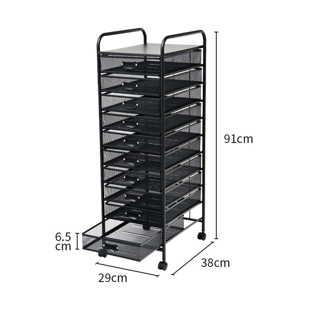 10-Tier Rolling File Organizer Rack