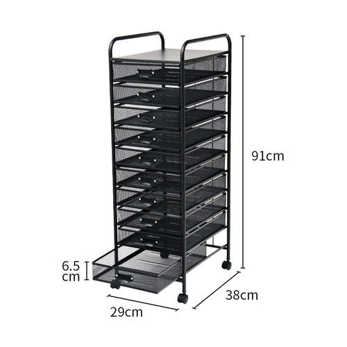 10-Tier Rolling File Organizer Rack