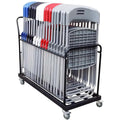 Heavy-Duty Folding Chair Storage Cart with Wheels