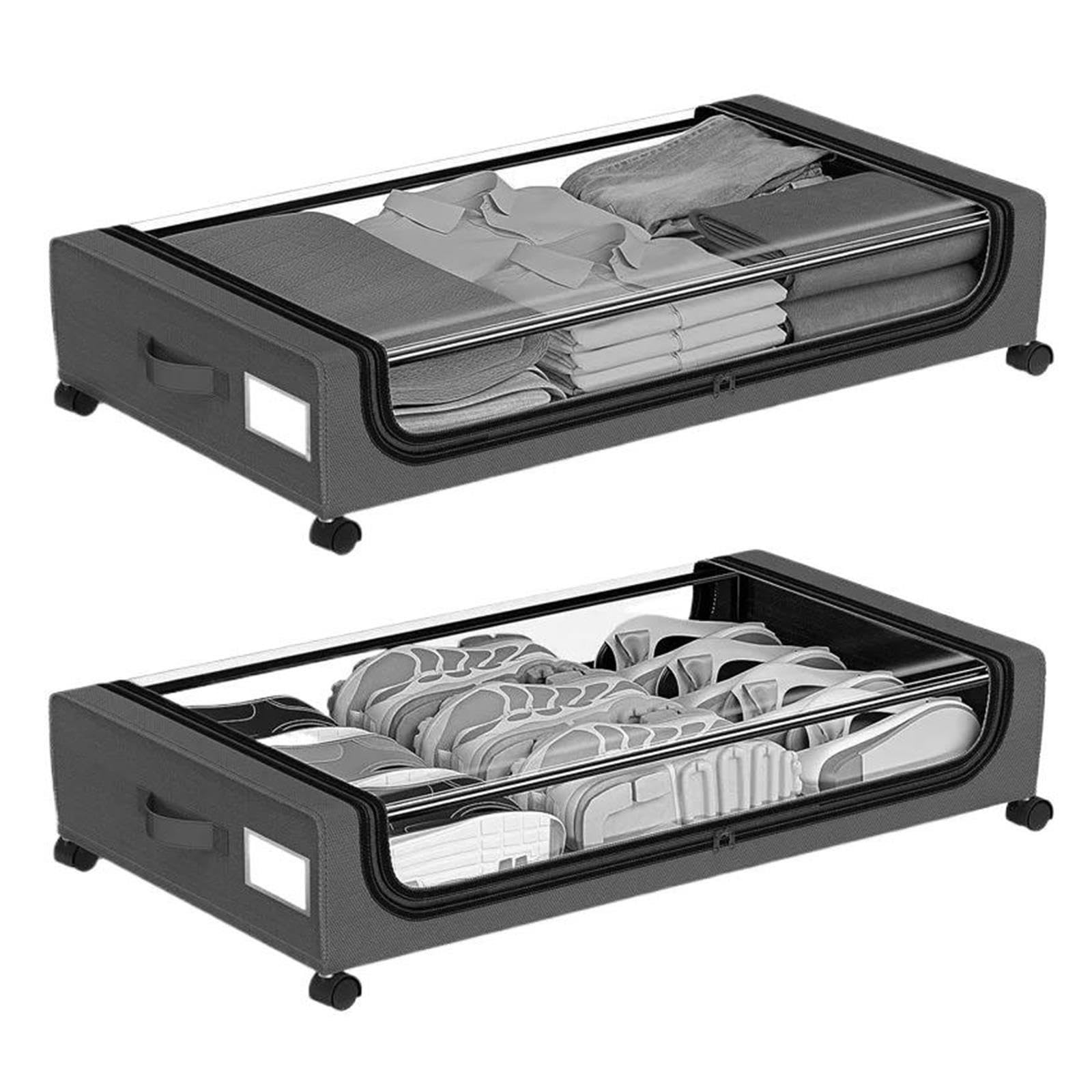 WEIJFRFJ Under Bed Storage with Wheels Storage Box with Wheels