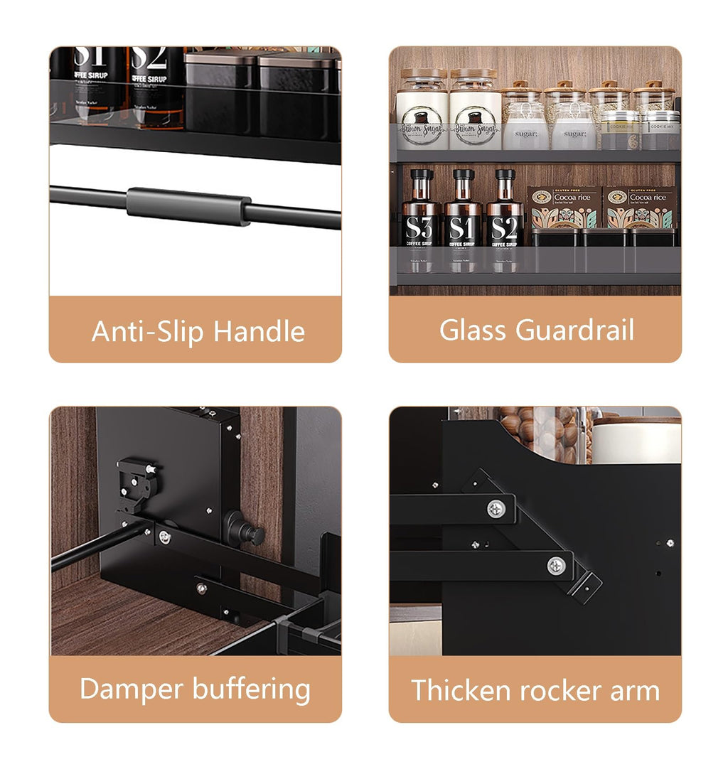 Adjustable 2-Tier Pull-Out Spice Rack Organizer