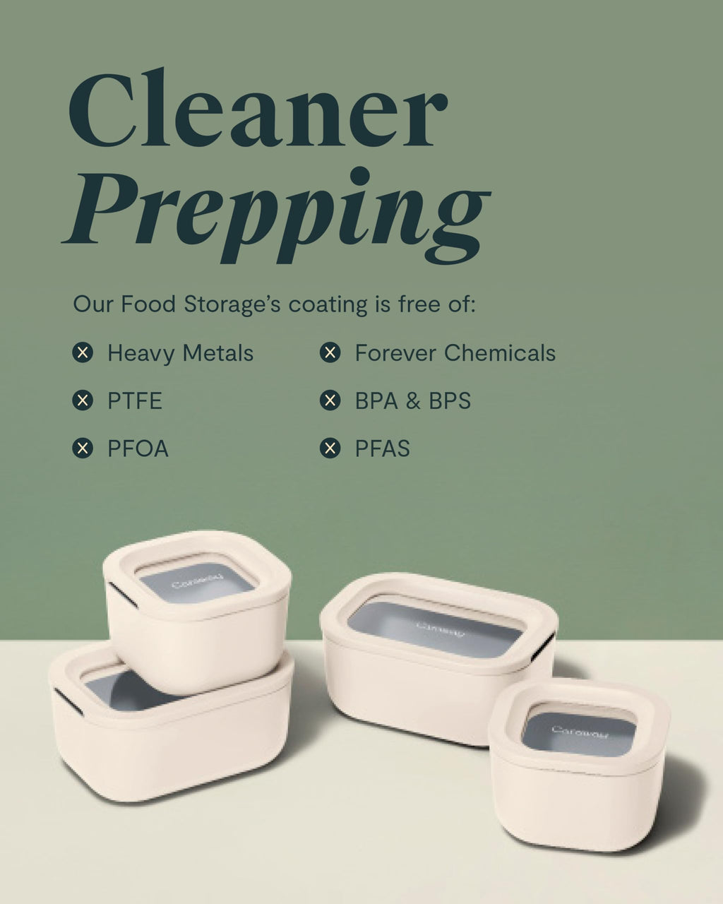 Caraway Glass Food Storage Container Sets with Lids