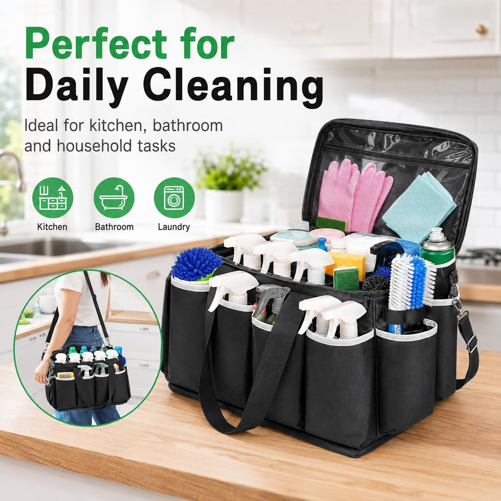 Large Cleaning Supply Organizer Bag with Shoulder Strap