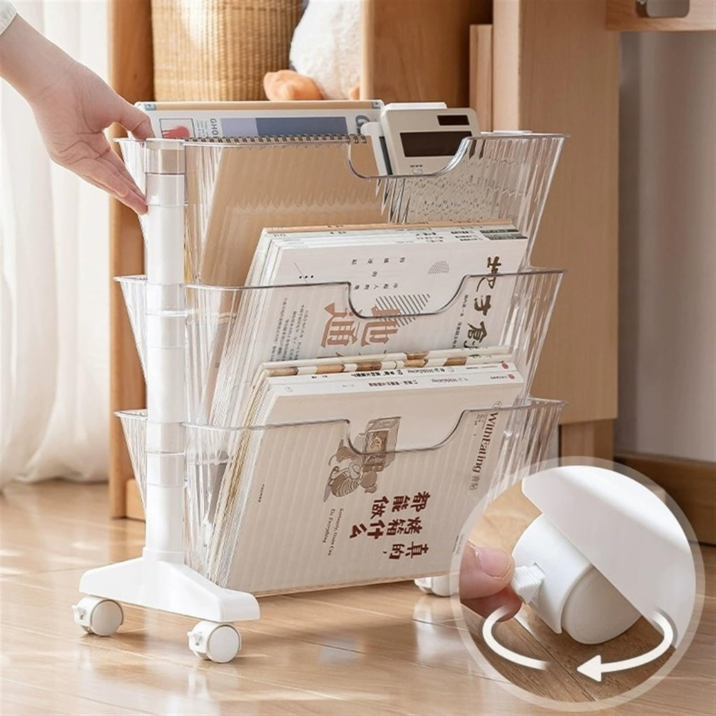 UYCVT Filing Cabinet for Home Office Removable Bookshelf, Transparent Document Storage Box, Data Storage Box File Cabinet