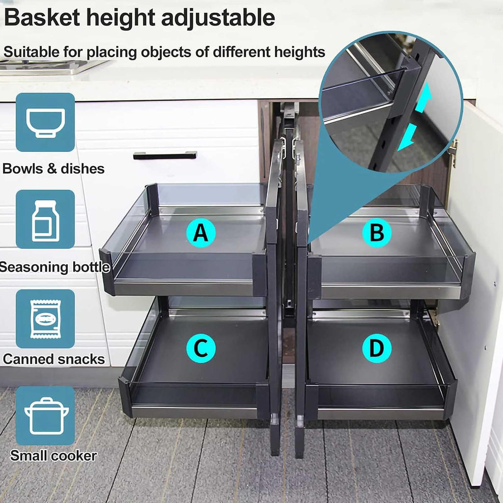 Blind Corner Pull-Out Cabinet Organizer
