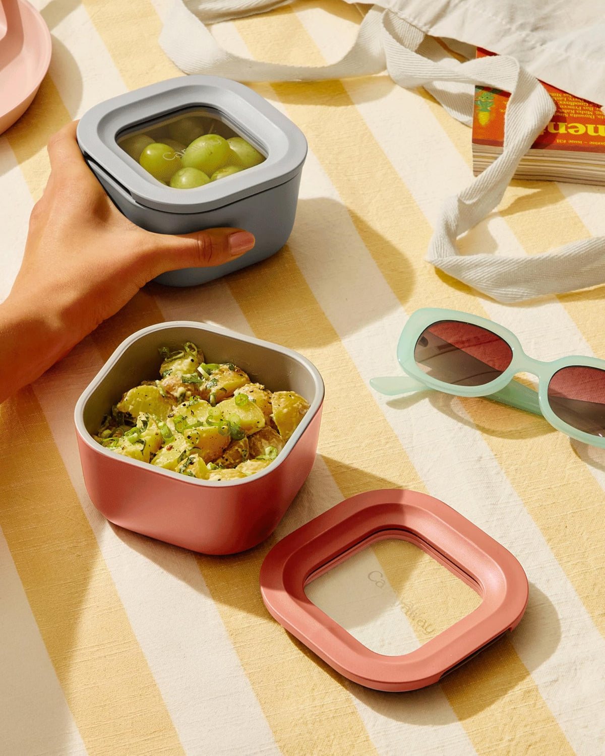 Caraway Glass Food Storage Container Sets with Lids