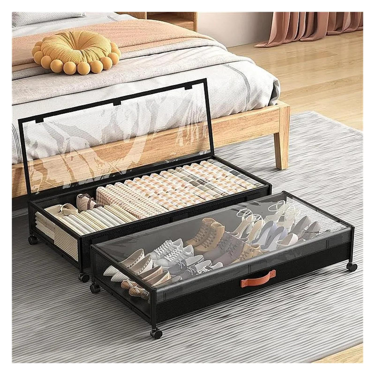 WEIJFRFJ Under Bed Storage with Wheels Storage Box with Wheels