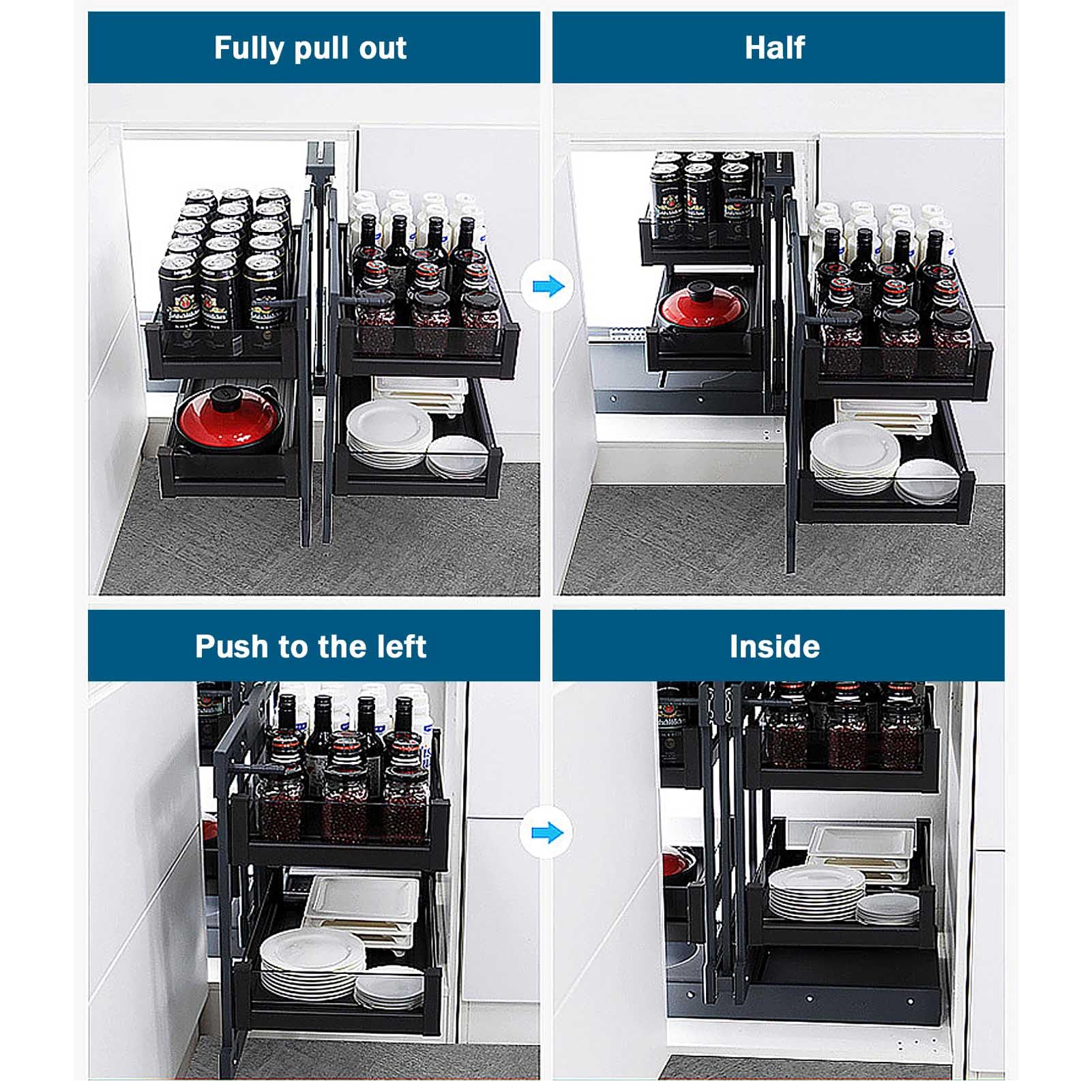 Adjustable Pull-Out Cabinet Organizer