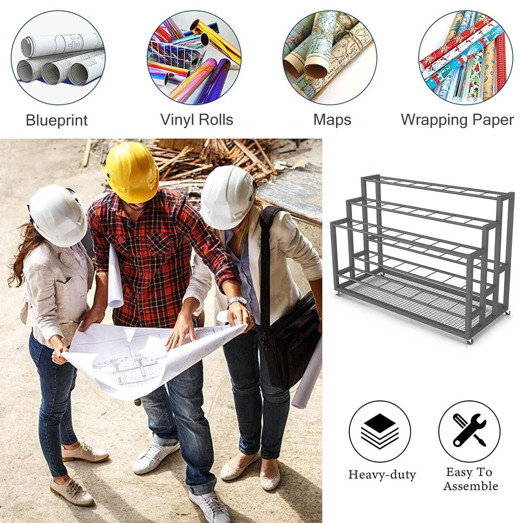 Heavy-Duty Rolling File & Paper Organizer Cart