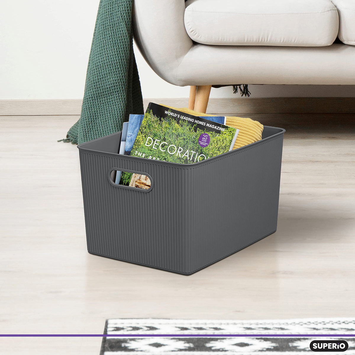 2-Pack 22L Stackable Storage Bins with Lids