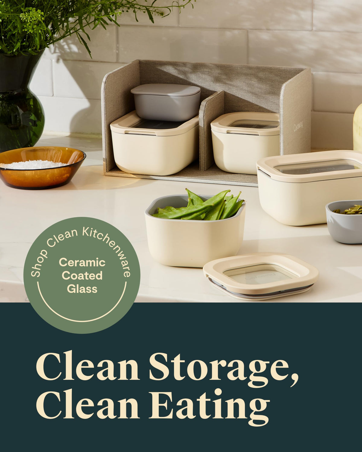 Caraway Glass Food Storage Container Sets with Lids