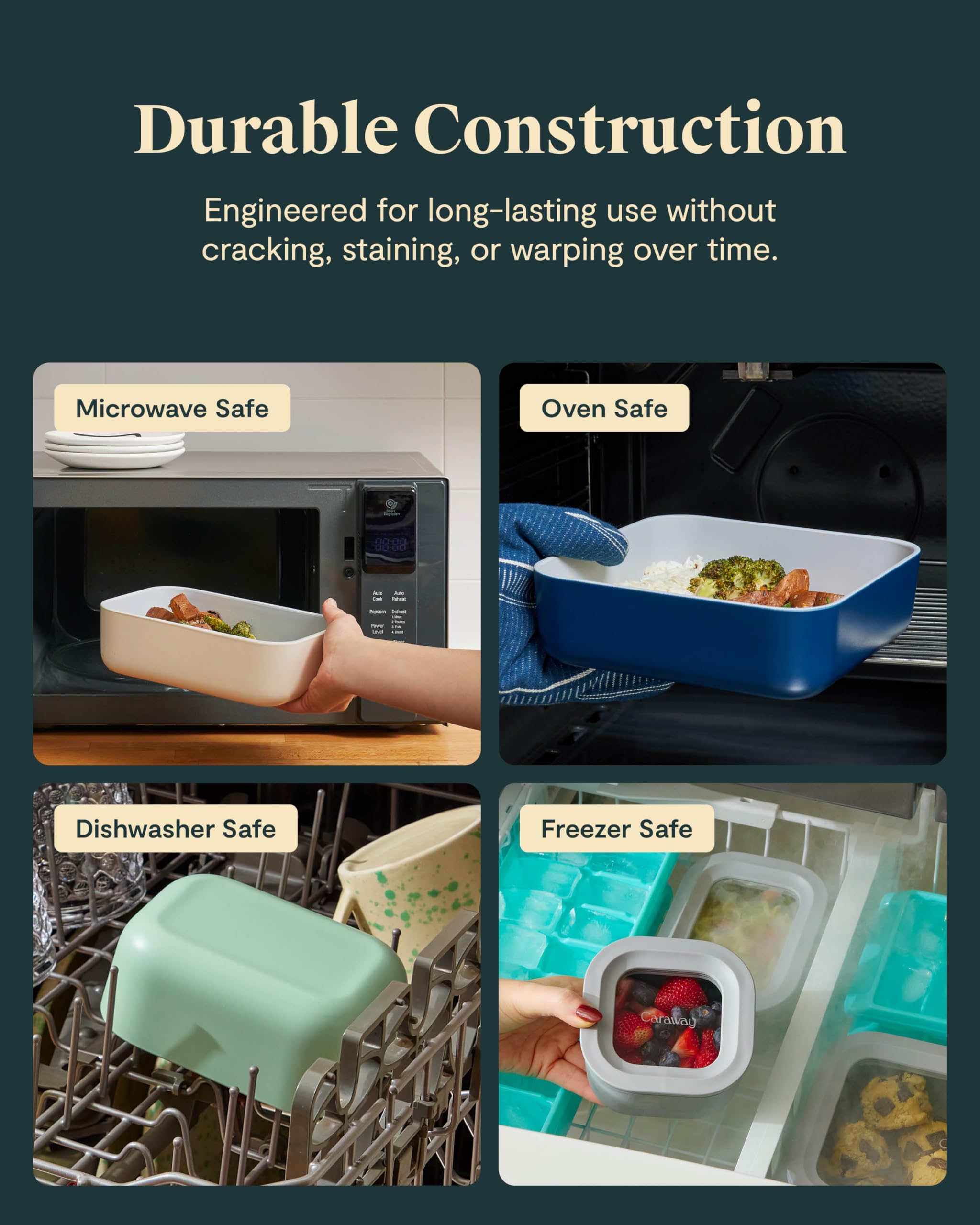 Caraway Glass Food Storage Container Sets with Lids