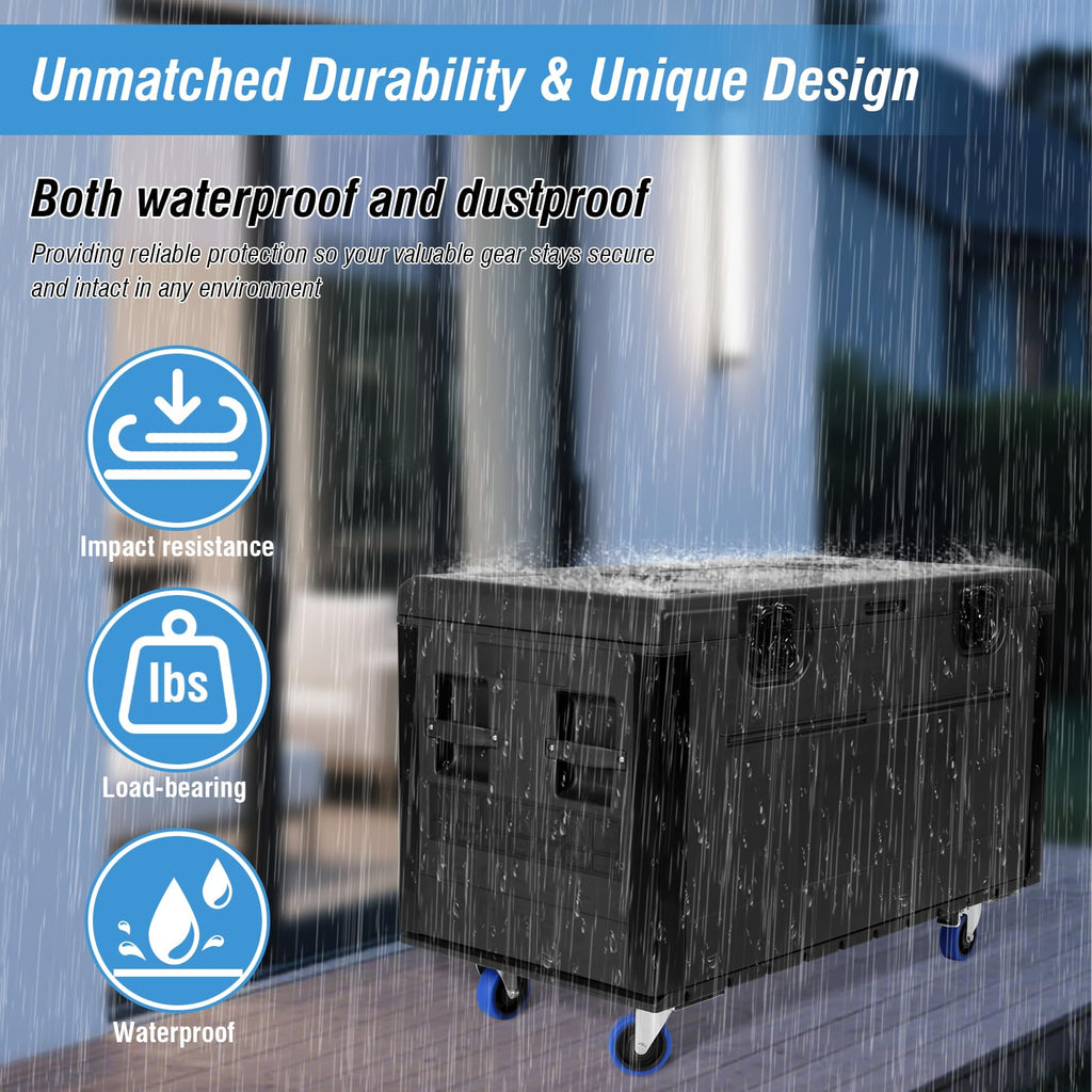 Stackable Cable Storage Case with Locking Wheels